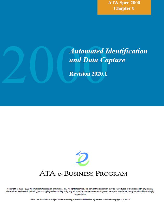 ATA Spec 2000 ch9-2020 Automated Identification and Data Capture - Click Image to Close